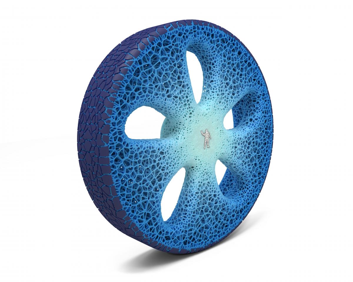 Le pneu vision de Michelin est à la fois sans air, connecté, imprimé en 3D et rechargeable, sur mesure et bio