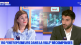 Corinne Delisle (Bref Eco) et Naim Khelkha (Entrepreneurs dans la Ville)  sur le plateau de BFM Lyon.