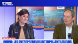Corinne Delisle (Bref Eco) et Gilles Courteix (Medef Lyon-Rhône) sur le plateau de Focus Eco chez BFM Lyon.