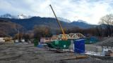 Le chantier du nouveau pont de Brignoud.