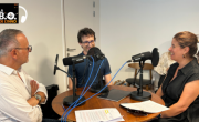 François-Pierre Salamand (Plus2Sens), Thomas Lonjaret (MinMaxMédical) et Corinne Delisle (Bref Eco) lors du l'enregistrement du podcast La B.O de l'Inno chez ATS Studio.