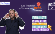 Mohamed El Massry présente l'innovation de THE ELEMENT Biotechnology, finaliste des Trophées Bref Eco de l'Innovation.