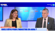 Corinne Delisle (Bref Eco) et Fabien Vincentz (Evolis) sur le plateau de BFM Lyon.