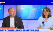 Alban Razia (Bref Eco) et Delphine Dana Condamin (Point.P) sur le plateau de BFM Lyon.