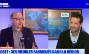 Alban Razia (Bref Eco) et Antoine Roset (Ligne Roset) sur le plateau de BFM Lyon