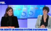 Corinne Delisle (Bref Eco) et Tiphaine Deheunyck (Metacar) sur le plateau de BFM Lyon.
