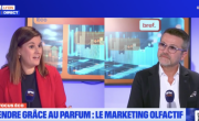 Corinne Delisle (Bref Eco) et Stéphane Arfi (Emosens) sur le plateau de Focus Eco chez BFM Lyon.