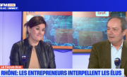 Corinne Delisle (Bref Eco) et Gilles Courteix (Medef Lyon-Rhône) sur le plateau de Focus Eco chez BFM Lyon.