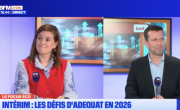 Corinne Delisle (Bref Eco) et Terence Hamel (Groupe Adequat) sur le plateau de Focus Eco chez BFM Lyon.