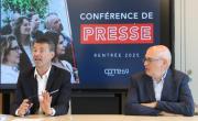 Franck Morize, à gauche, aux côtés de Thierry Regond, vice président de Sunaero et président du cluster Eden qui regroupe des PME dans le secteur de la défense.