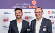 César Clary (à gauche), d'Aéroports de Lyon, et Emmanuel Bourcet, président de l’entreprise D'un seul geste.
