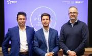 Frédéric Sarrazin, Directeur EDF Commerce Auvergne-Rhône-Alpes, Julien Marbouty, Directeur de H7, Laurent Picheral, Directeur du Développement, des Partenariats Entreprises et de la Fondation INSA Lyon.