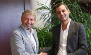 Guillaume Huser, CEO de HomeServe France, et Raphaël Assoulin, directeur général d’EnergyGo.