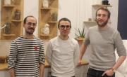Alexandre Tepper, Aurélien Thiéchart-Dumonteil et Baptiste Derez (de gauche à droite) dans la boutique lyonnaise brefeco
