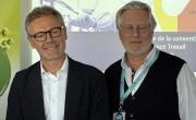 Pascal Houdayer, CEO de Boiron, et Thierry Boiron, président de Boiron Développement ont accueilli à Messimy la signature de la 4ème convention France Travail/Leem/Cheops.