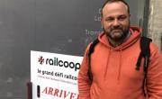 Nicolas Debaisieux, directeur général de Railcoop, à l'arrivée du Grand Défi, le 2 mars à Lyon.