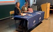 Catherine Staron, vice-présidente Aura, et Vivien Quéma, administrateur général de Grenoble INP-UGA, ont signé un partenariat pour augmenter le nombre de diplômés de l'établissement de 25% d'ici 2028.