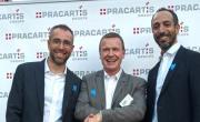 Les dirigeants de Wormsensing entourent Christophe Chambet, le président de Pracartis.