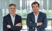 Pierre Boulud, nouveau dg de bioMérieux, aux côtés d'Alexandre Mérieux, qui devient président exécutif.