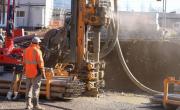 Le chantier lors de la phase de forage.