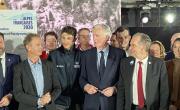 De gauche à droite : Fabrice Pannekoucke, Edgar Grospiron, Michel Barnier, Renaud Muselier, Marie-Amélie Lefur (Présidente du Comité Paralympique et Sportif Français)