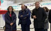 Emeline Baume (Métropole de Lyon), Gilles Gascon (maire de Saint-Priest) et Bruno Bernard (président de la Métropole de Lyon)