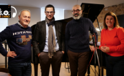 François-Pierre Salamand (Plus2Sens), Rémi Berger (GCK), Marco Busetta (ATS Studios) et Corinne Delisle (Bref Eco) lors de l'enregistrement du podcast La B.O de l'Inno.