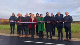 Les élus de Saint-Pourçain-Sioule-Limagne à l'occasion de l'inauguration de l'extension de la zone d’activités Le Malcourlet à Gannat,
