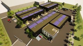 Le futur bâtiment au  Chambon-Feugerolles  proposera des cellules  commerciales à la  location.