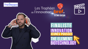 Mohamed El Massry présente l'innovation de THE ELEMENT Biotechnology, finaliste des Trophées Bref Eco de l'Innovation.