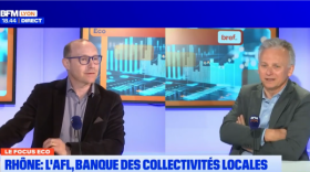 Alban Razia (Bref Eco) et Yves Millardet (AFL) sur le plateau de BFM Lyon.