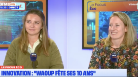 Victoria Kleczewski et Alice Delcourt de Waoup sur BFM Lyon.