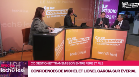 Lionel et Michel Garcia d'Everial, sur le plateau de l'émission Ça va connecter avec Philippe Régnoux et Corinne Delisle.