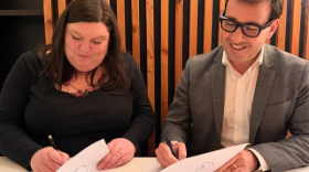 Charline Keller, cofondatrice de Tie-Up, et Fernando Alvarez, directeur régional Grand Sud Est de Rydge Conseil.