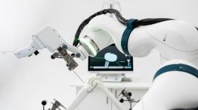 Andy, le premier robot développé par le valentinois Amplitude pour la chirugie du genou.