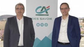 Eric Vial, président du Crédit Agricole des Savoie, aux côtés de Laurent Bennet, directeur général