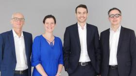 De g. à d. : David Humbert (président d’Endrix), Nathalie Bouvret (dg Mageia Partners), Guillaume Roudeau, (pdt de Mageia Partners) et Emmanuel Millard (secrétaire général d’Endrix).