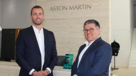 Quentin Chopard, vice-président du groupe Chopard, et Frédéric Blanc, directeur de la concession Aston Martin, à Lyon 6e.
