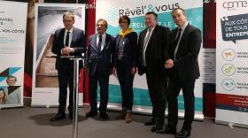 David Kimelfeld (Président Métropole de Lyon), François Turcas (Président CPME Rhône) et Olivier Simonin (Directeur régional AG2R La Mondiale) étaient tous présents pour le lancement de Révél'&Vous