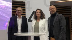 Philippe Charreau, directeur industriel, Béatrice Corpet, directrice du site, et Charles Wolf, directeur France de Sanofi.