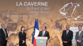 François Hollande a inauguré la Caverne du Pont d'Arc