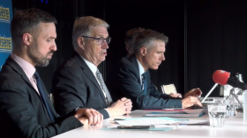 Julien Polat, à gauche, et Jean-Pierre Barbier, au centre, ont présenté le budget prévisionnel du Département de l'Isère.