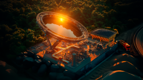 La loupe solaire d'Heliosand fait fondre les déchets par un process de vitrification à 4 000 °C.