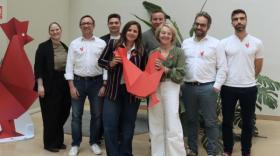 Le nouveau bureau de la French Tech Saint-Etienne Lyon, avec, au centre, Maud Charaf et Denise Hoblingre, élues coprésidentes.
