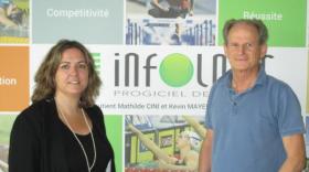 Céline Crelerot (responsable marketing et communication ) et André Chabert, président-fondateur d'Infologic.