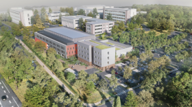 Projection de l'extension du bâtiment Axel'One PMI à Saint-Fons