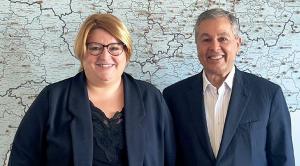 Stéphanie Pernod, 1re Vice-Présidente de la Région Auvergne-Rhône-Alpes et Philippe Guérand, Président de la CCI de région Auvergne-Rhône-Alpes