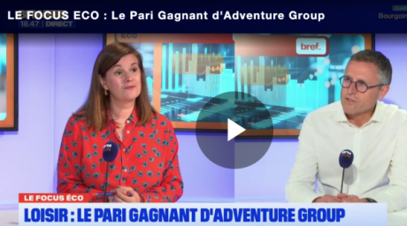 Corinne Delisle (Bref Eco) et Thierry Franc (Adventure Group)  sur le plateau de Focus Eco chez BFM Lyon.