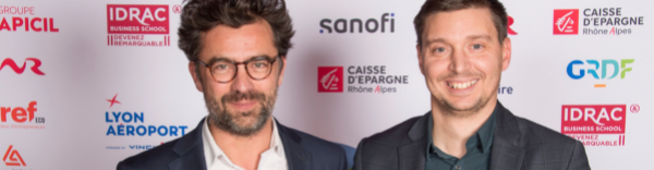 César Clary (Aéroports de Lyon) et Clément Bongibault (E-Recyle).