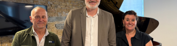 François-Pierre Salamand (Plus2Sens), Sébastien Baril (Serge Ferrari) et Corinne Delisle (Bref Eco).